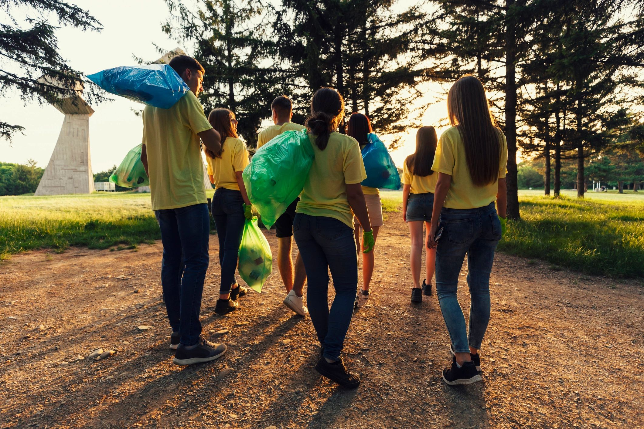 Volunteers working together in the community